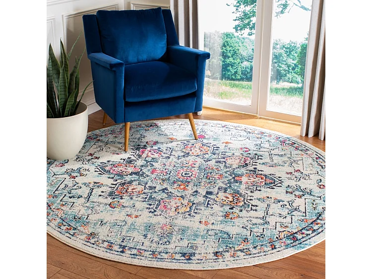 Tapis Crème/Bleu 122 X 122 cm - Malaya