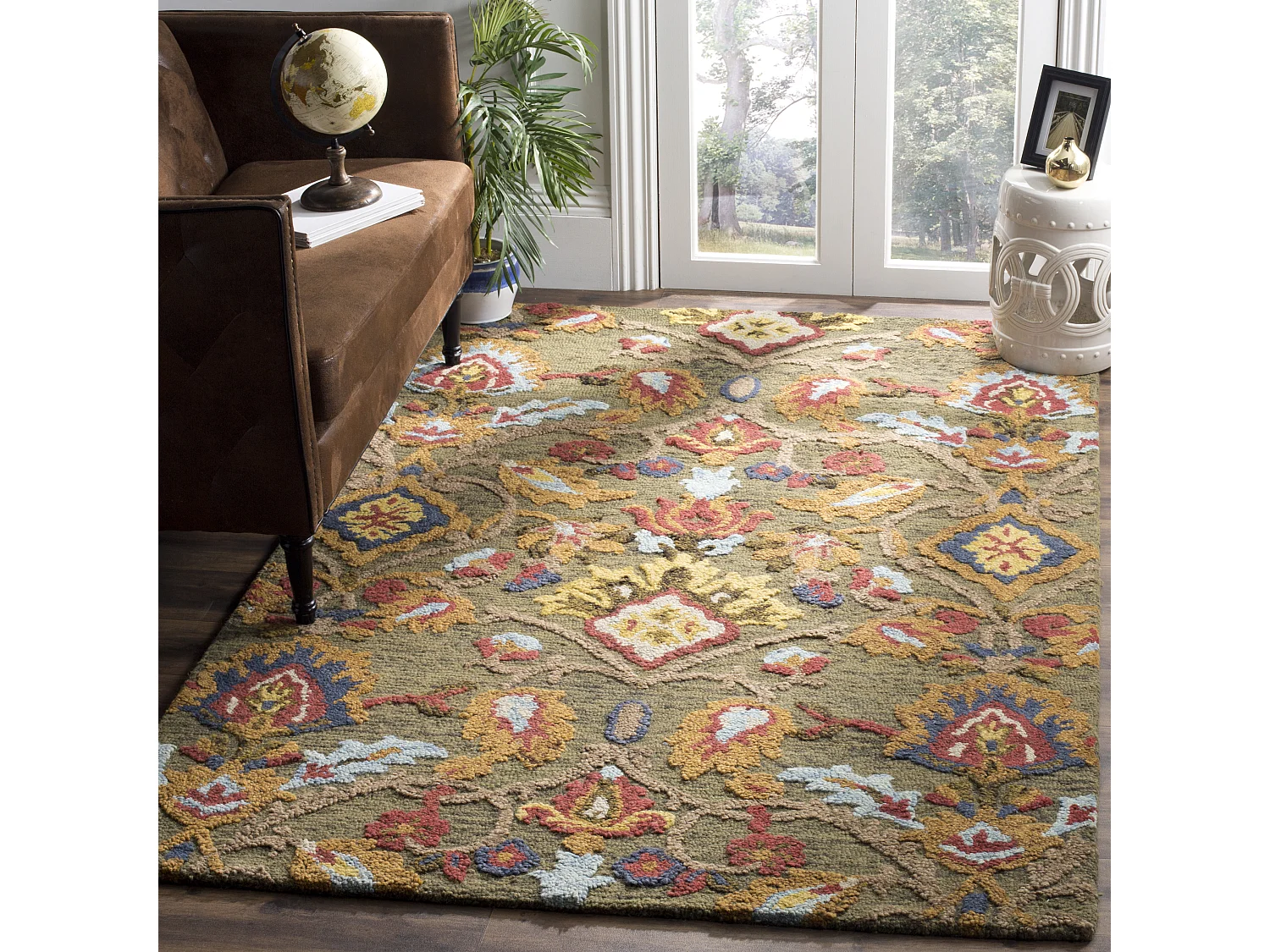 Tapis Vert/Multicolore 152 X 244 cm - Juni