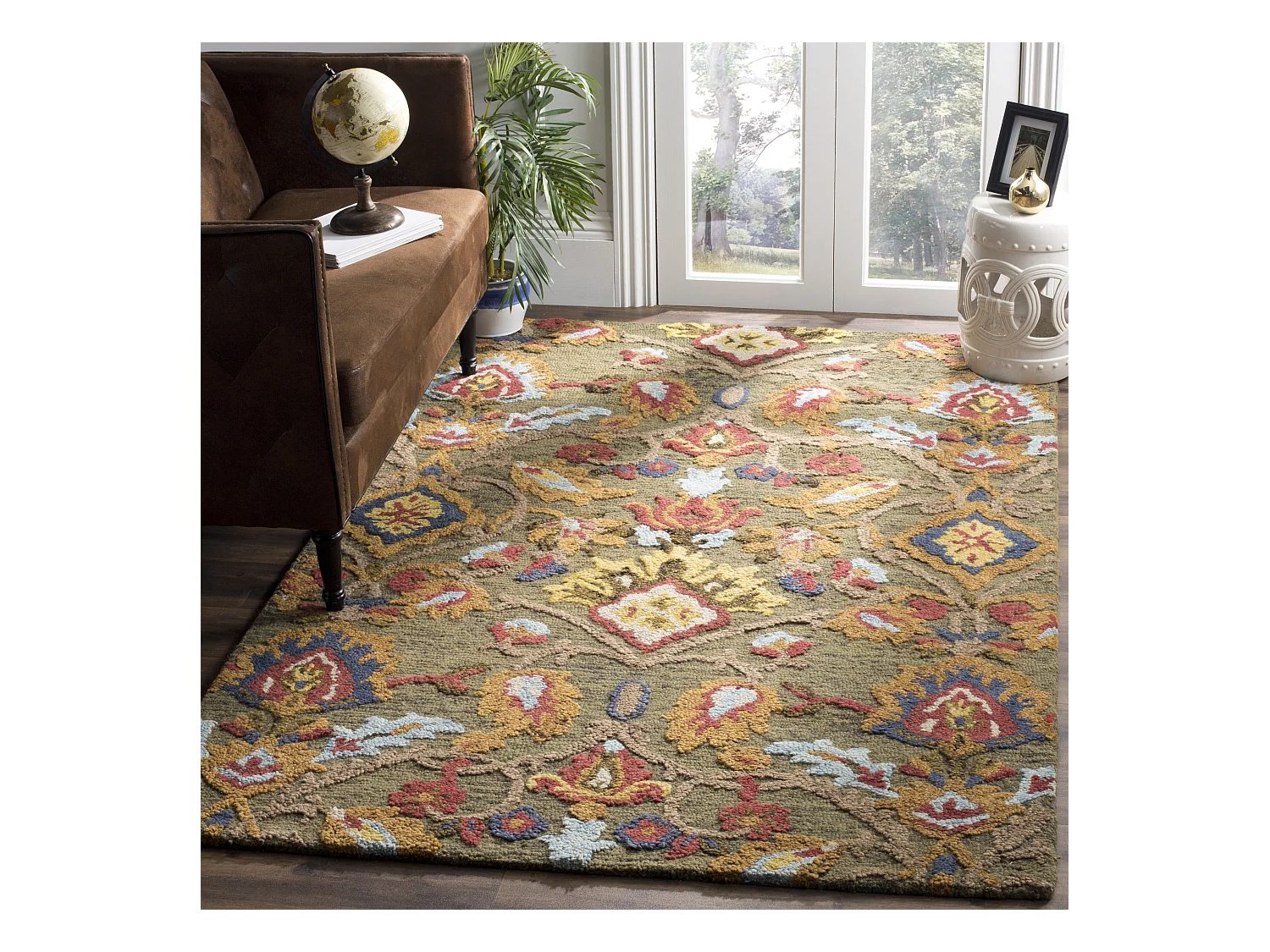 Tapis Vert/Multicolore 152 X 244 cm - Juni