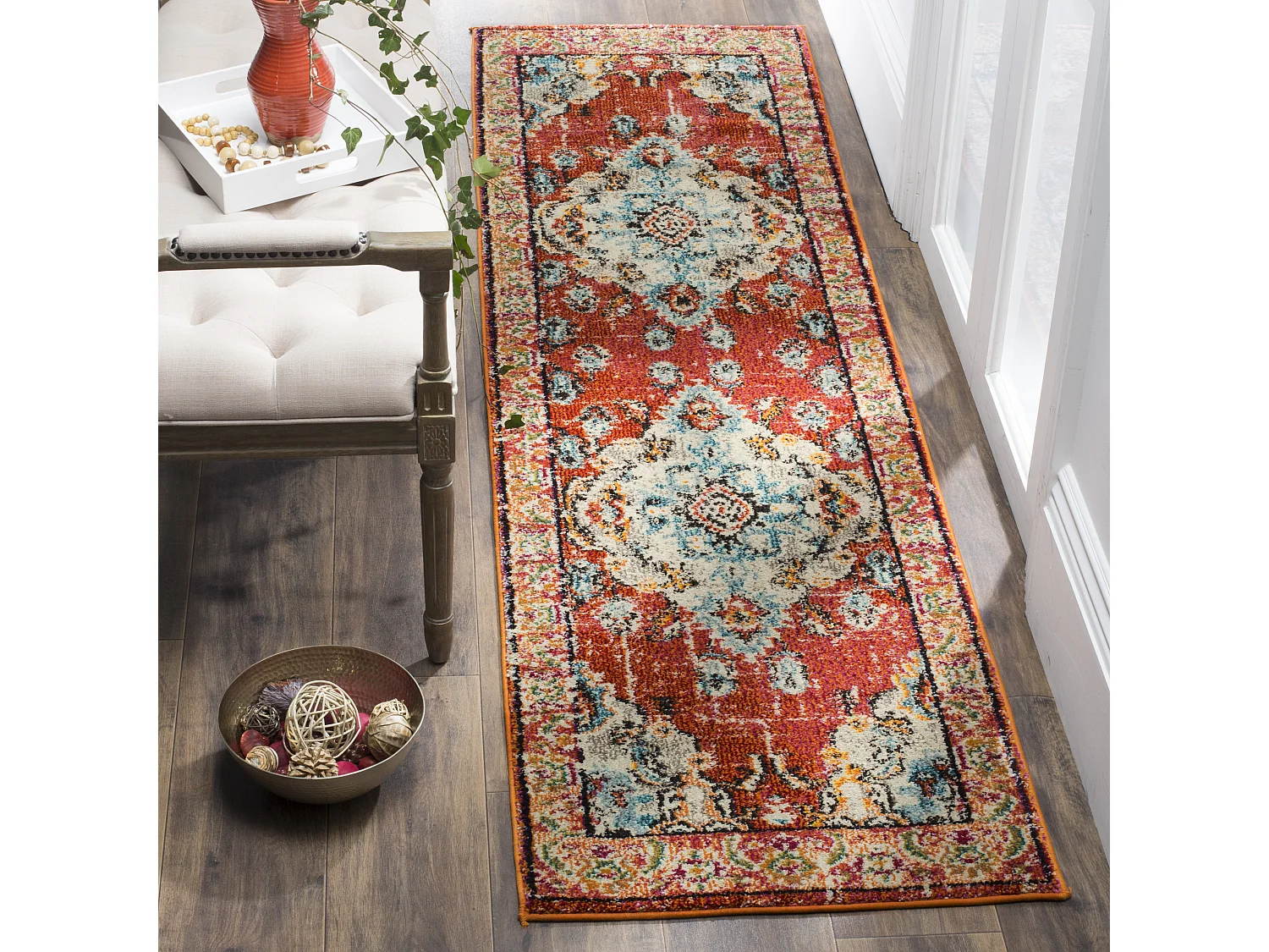 Tapis Orange/Bleu clair 66 X 183 cm - Milà