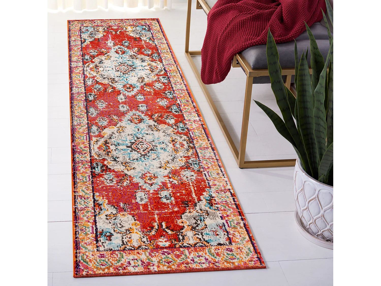 Tapis Orange/Bleu clair 66 X 183 cm - Milà