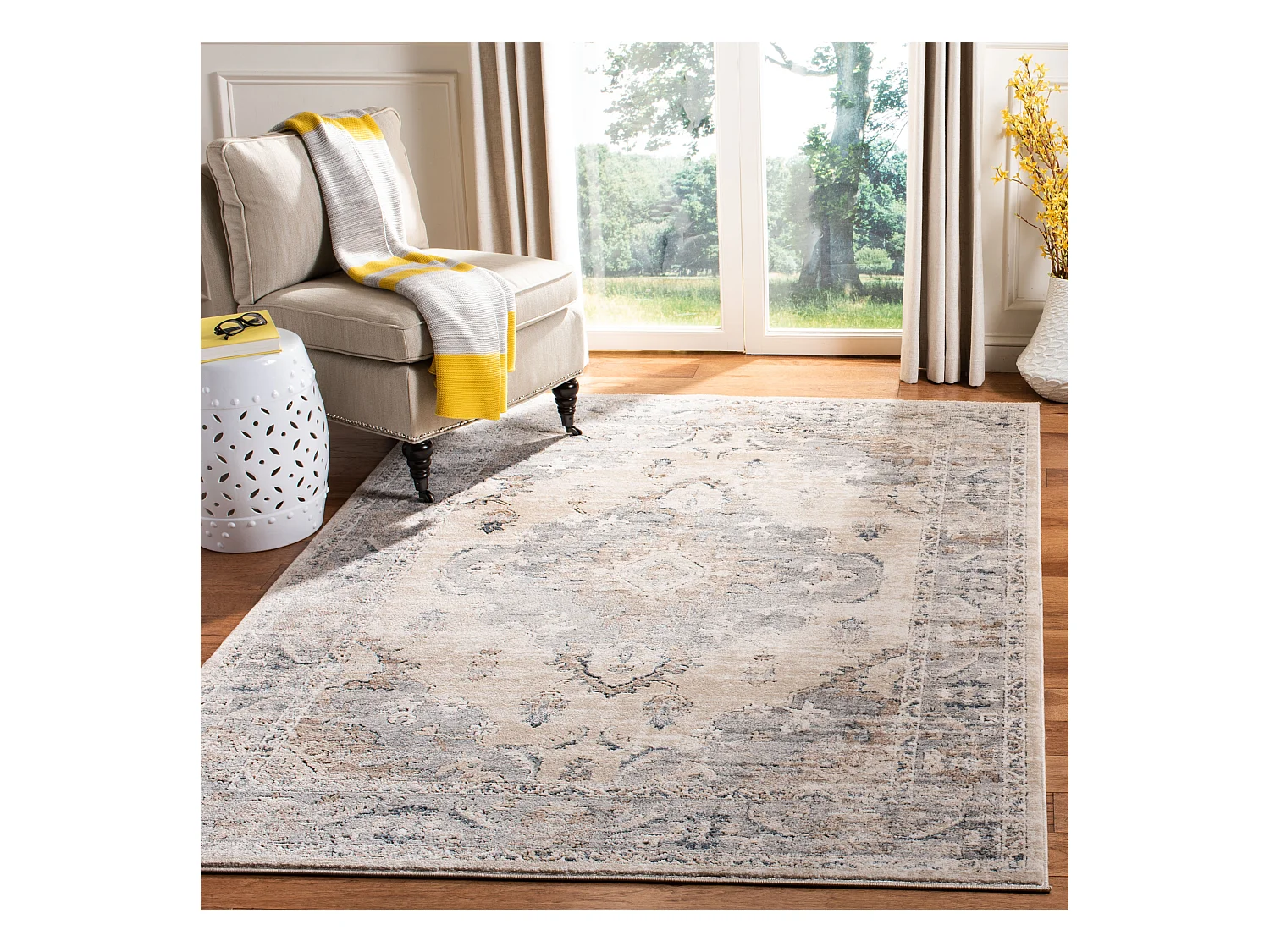 Tapis Neutre/Gris 122 X 183 cm - Rivka