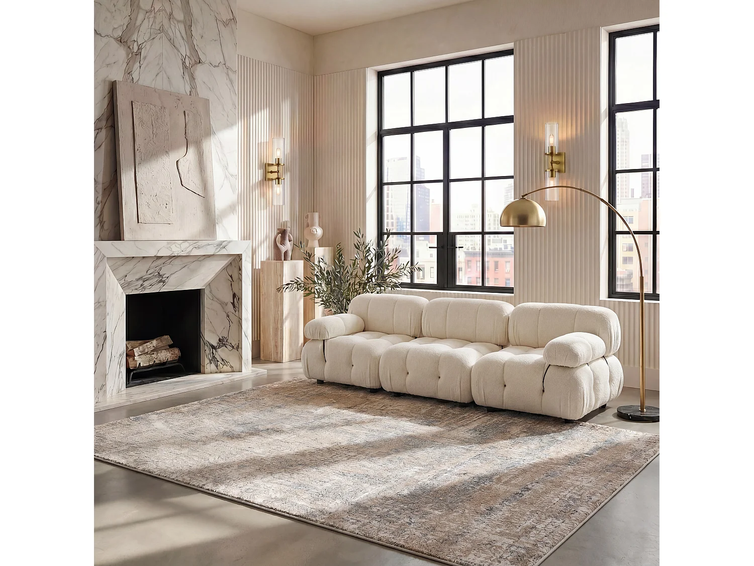 Tapis Beige/Ardoise 235 x 305 cm - Brianna