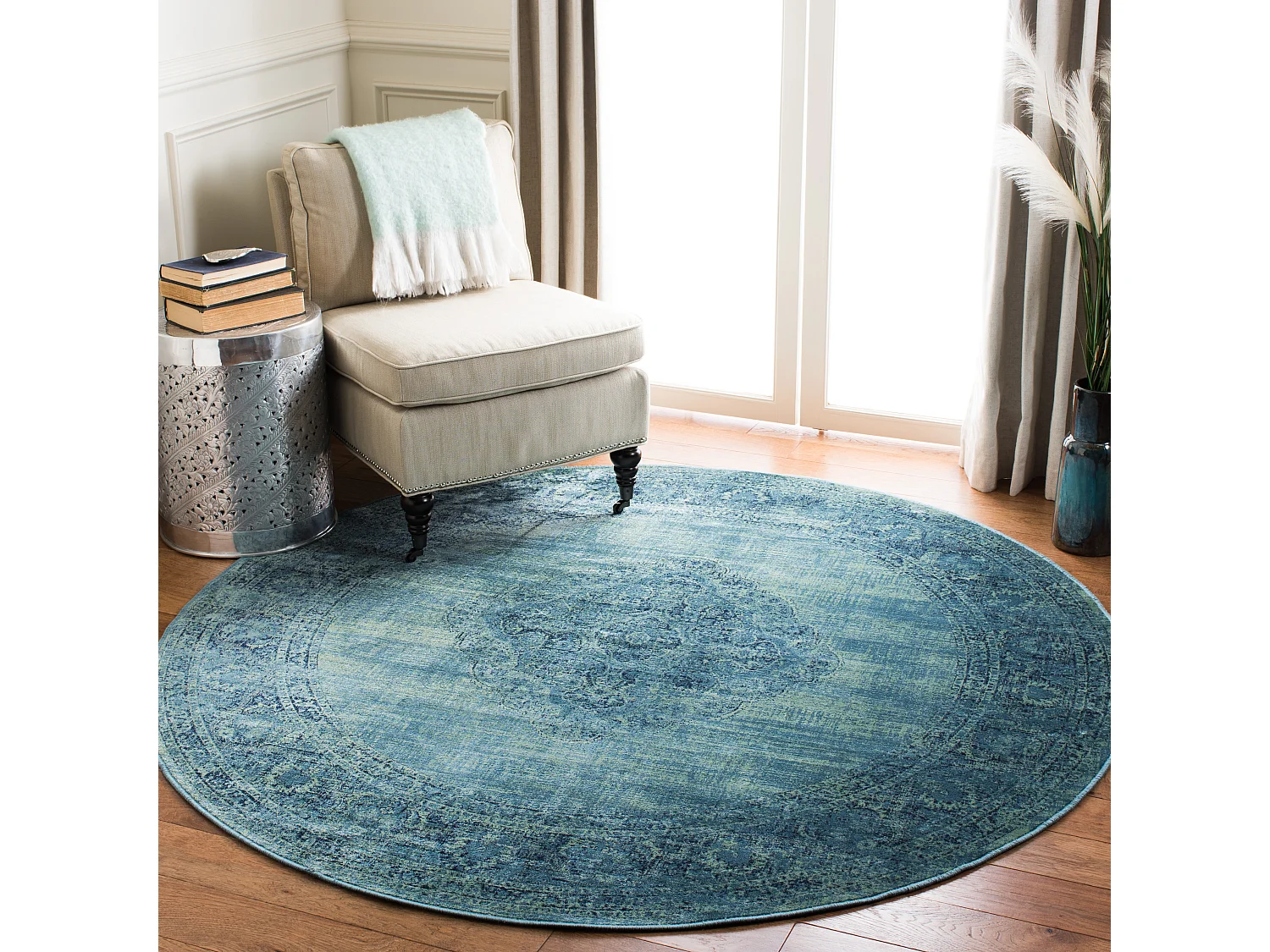 Tapis Bleu/Multicolore 183 X 183 cm - Olivia