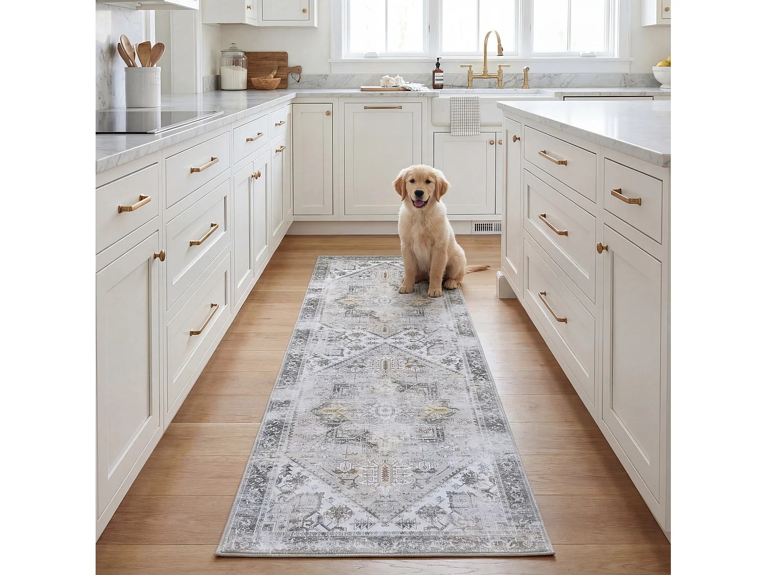 Tapis Beige/Gris 76 X 244 cm - Kushim