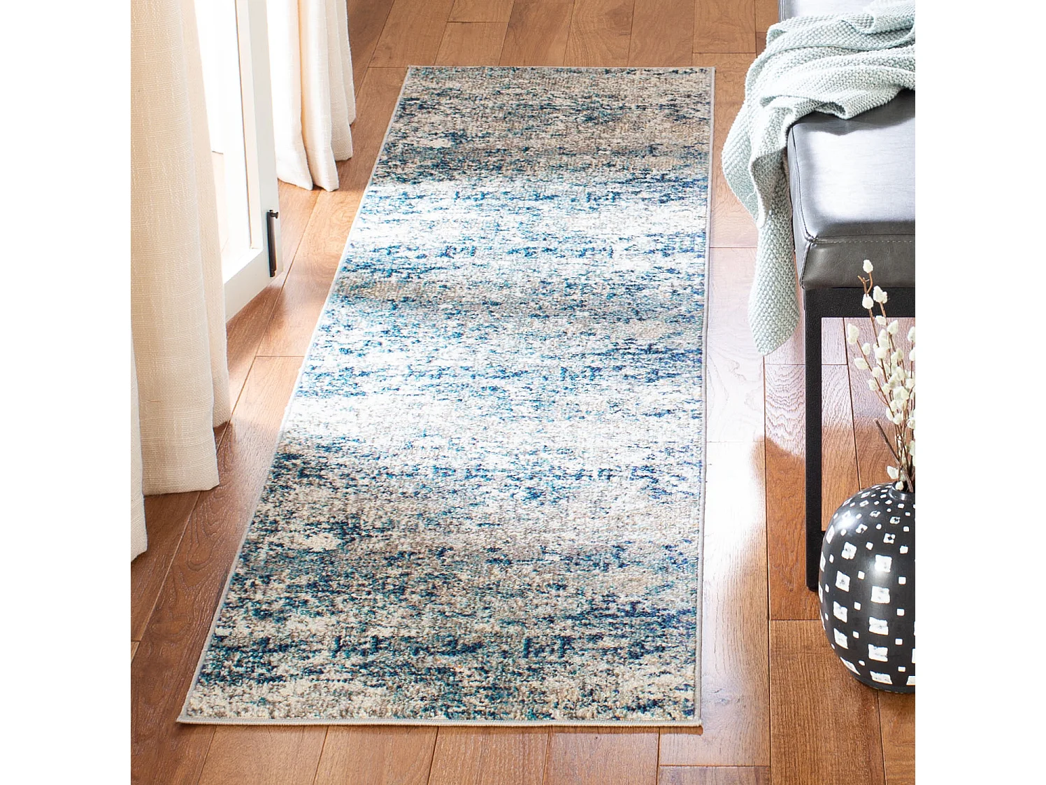 Tapis Gris/Bleu 61 X 244 cm - Manjor