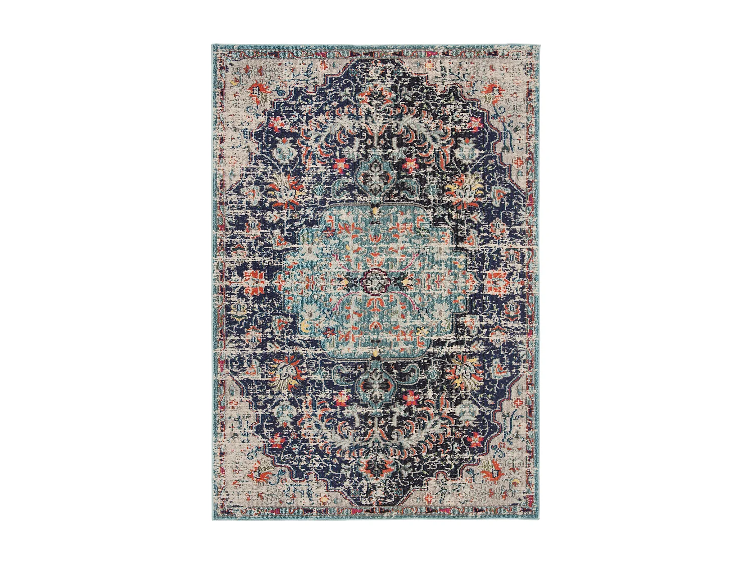 Tapis Noir/Bleu 91 X 152 cm - Maia