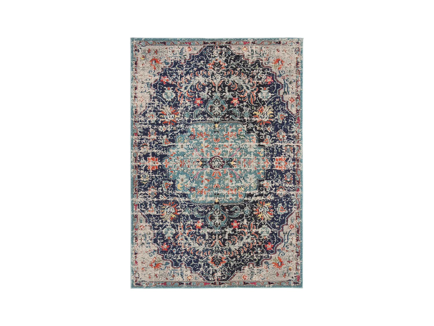 Tapis Noir/Bleu 91 X 152 cm - Maia