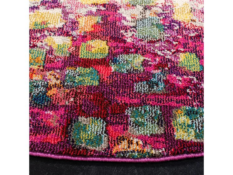 Tapis Fuchsia/Or 122 X 122 cm - Paisley