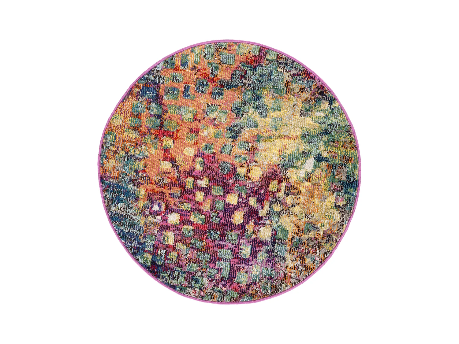 Tapis Fuchsia/Or 122 X 122 cm - Paisley