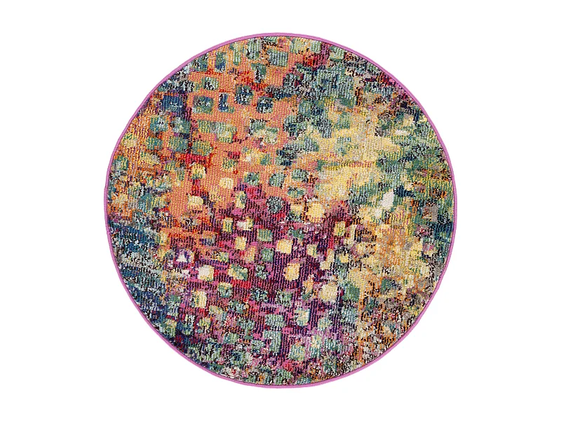 Tapis Fuchsia/Or 122 X 122 cm - Paisley