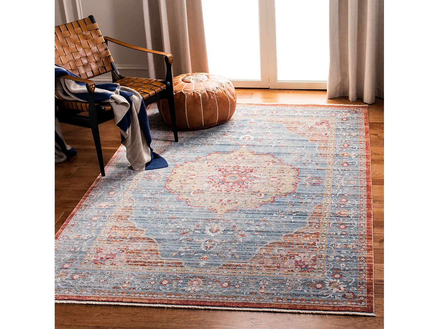 Tapis Bleu/Rouge 122 X 183 cm - Emely