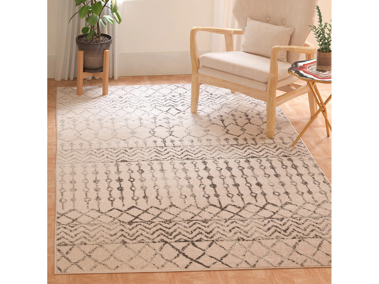 Tapis Neutre/Gris 122 X 183 cm - Cecilia