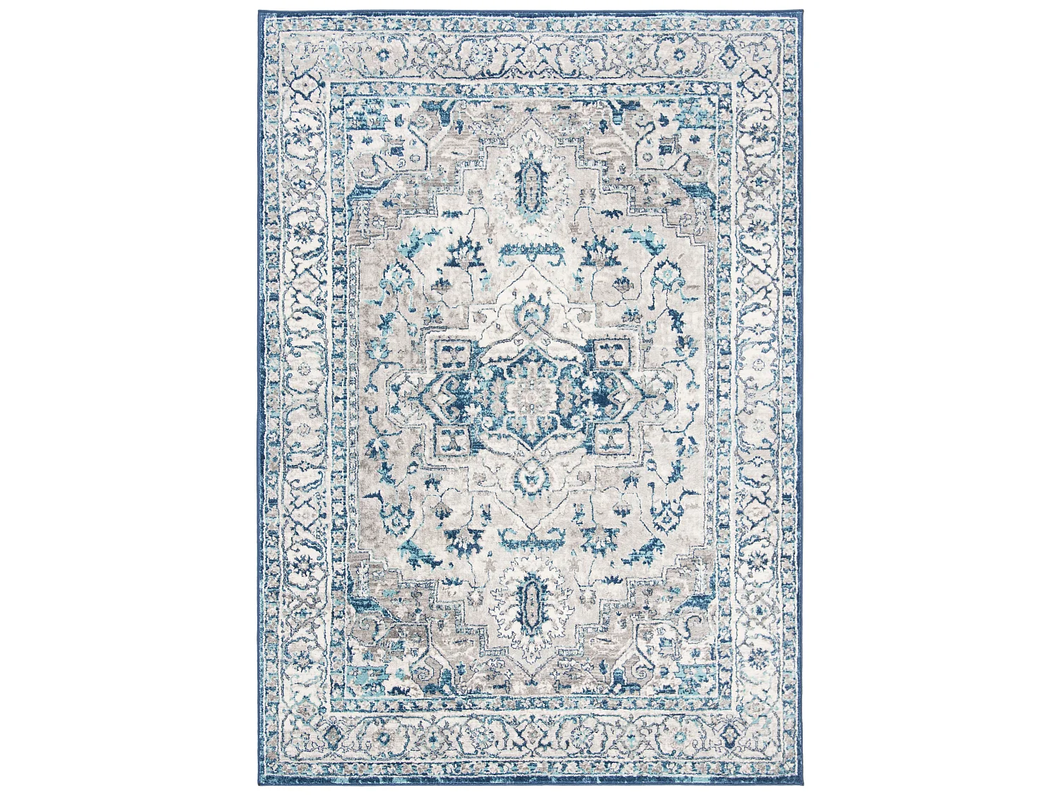 Tapis Gris/Bleu 122 X 183 cm - Russo