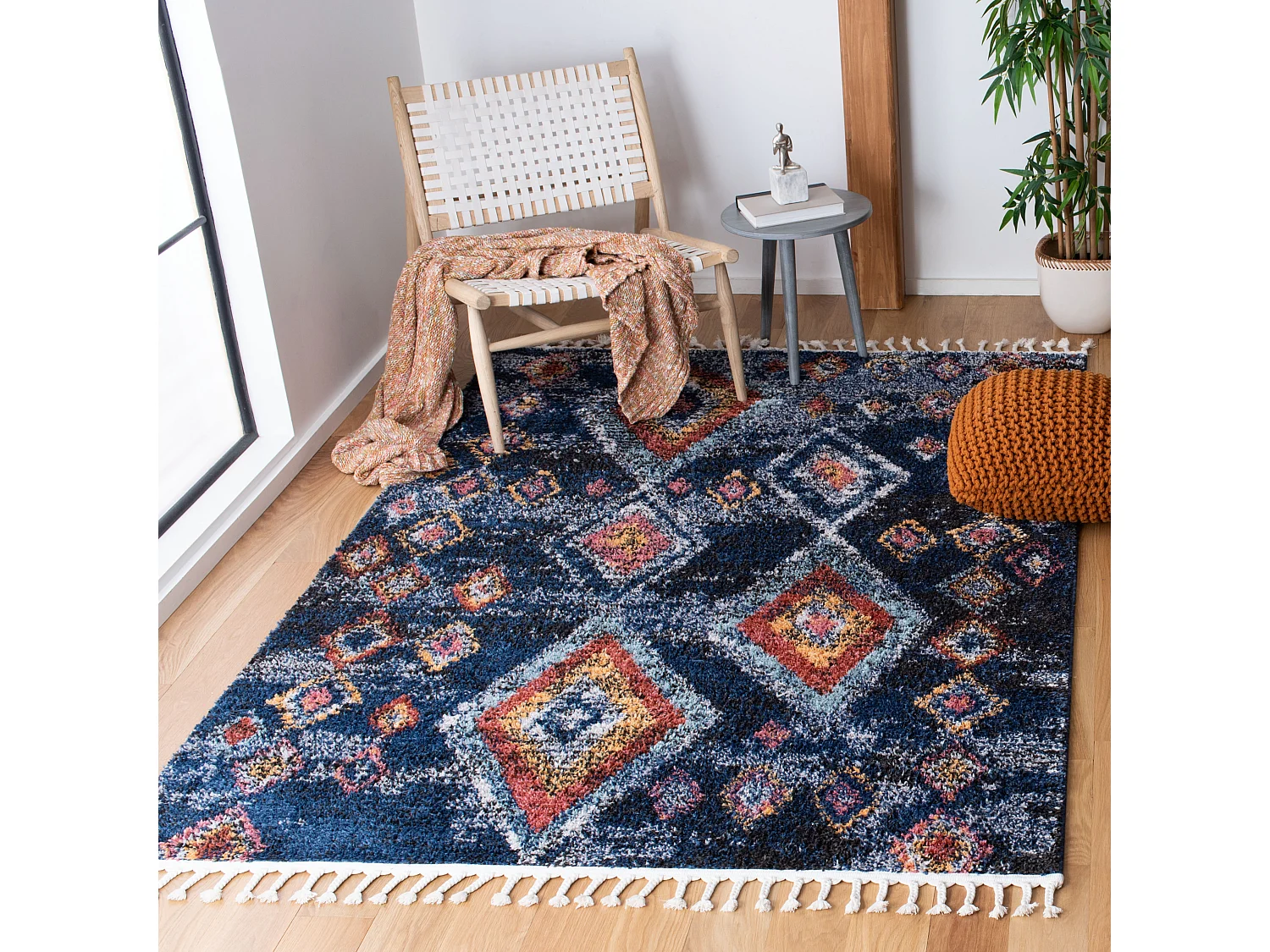 Tapis Bleu Marine/Multicolore 122 X 183 cm - June