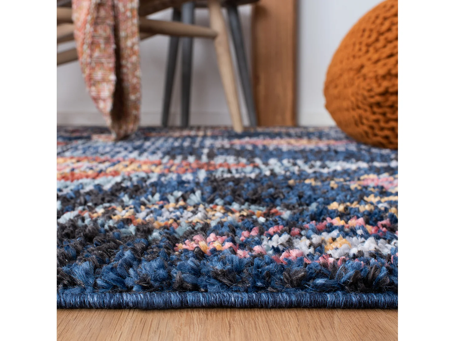 Tapis Bleu Marine/Multicolore 122 X 183 cm - June