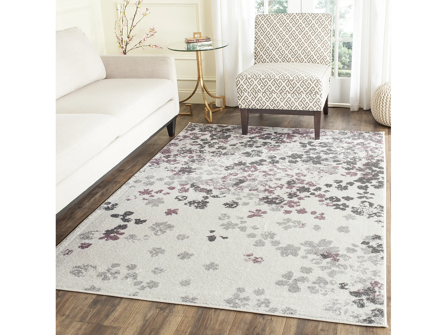 Tapis Neutre/Violet 155 X 229 cm - Alyssa