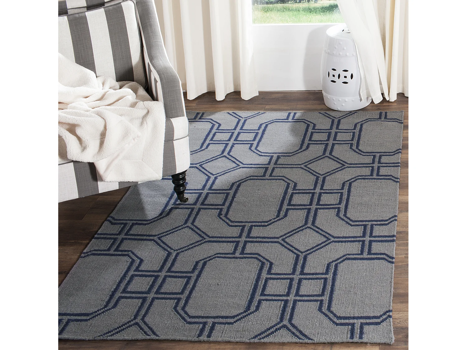 Tapis Gris/Bleu 91 X 152 cm - Bellina