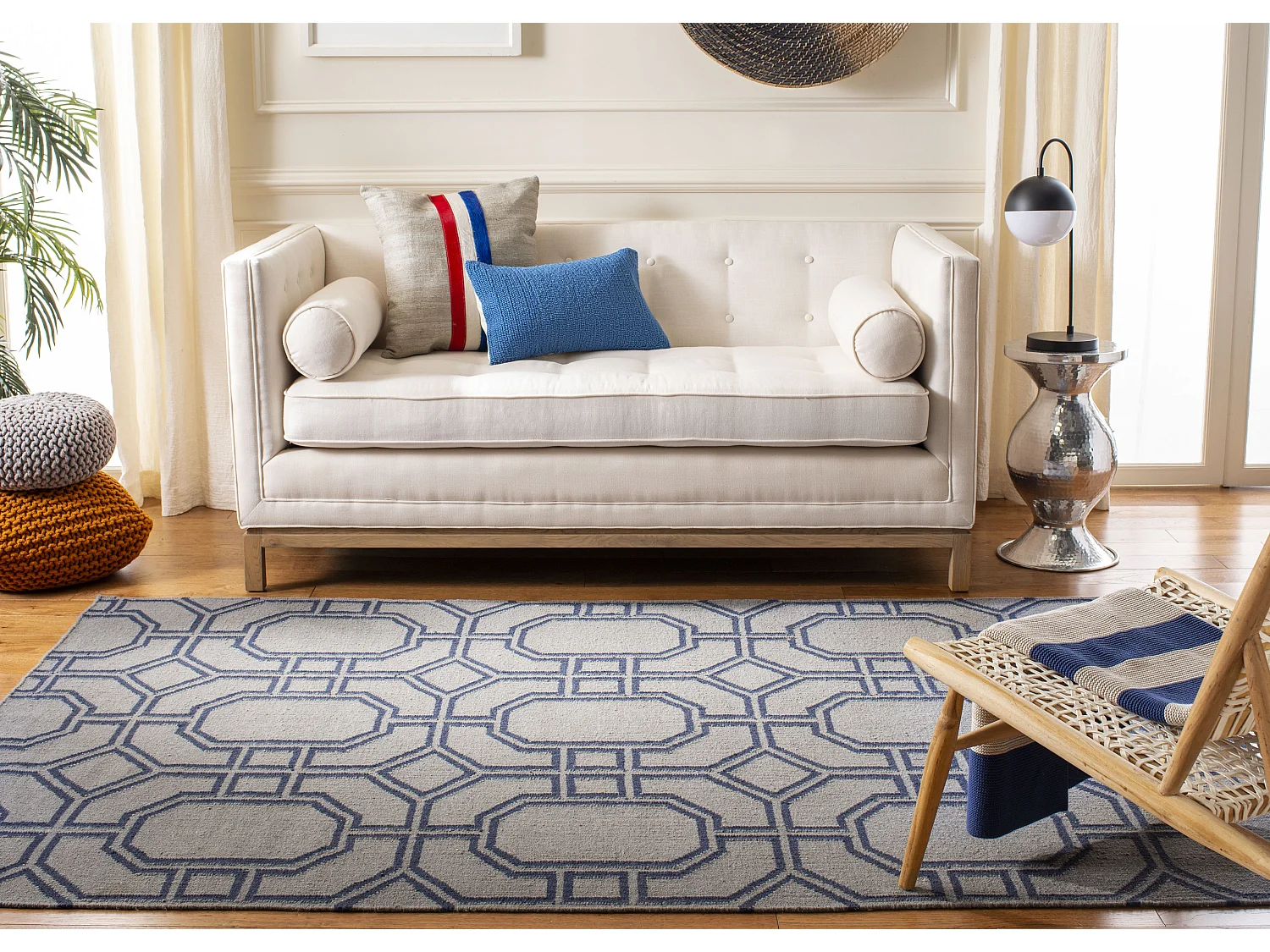 Tapis Gris/Bleu 91 X 152 cm - Bellina