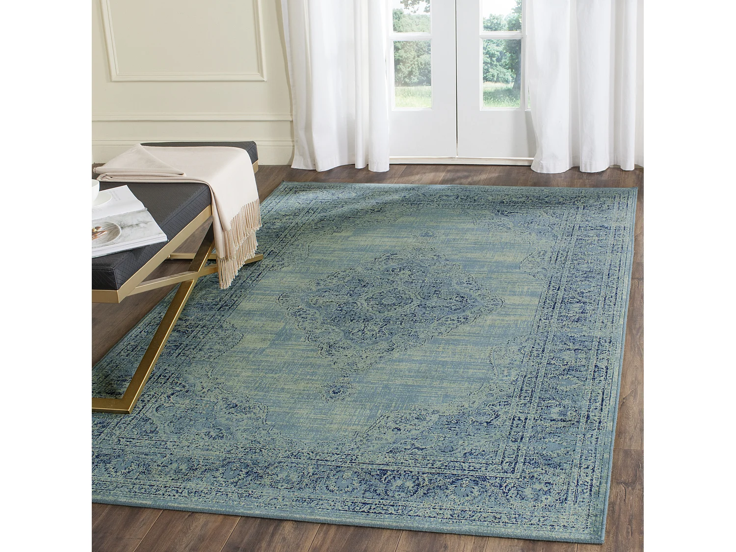 Tapis Bleu/Multicolore 122 X 170 cm - Olivia