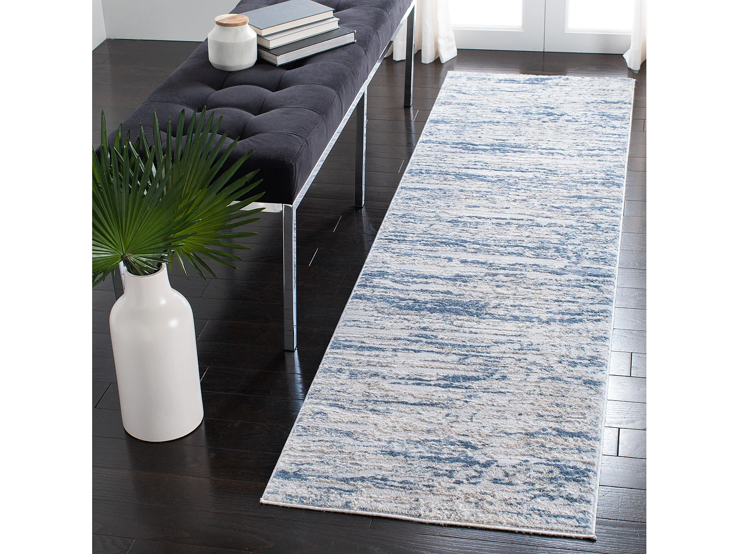 Tapis Ivoire/Bleu 66 X 183 cm - Gabriel