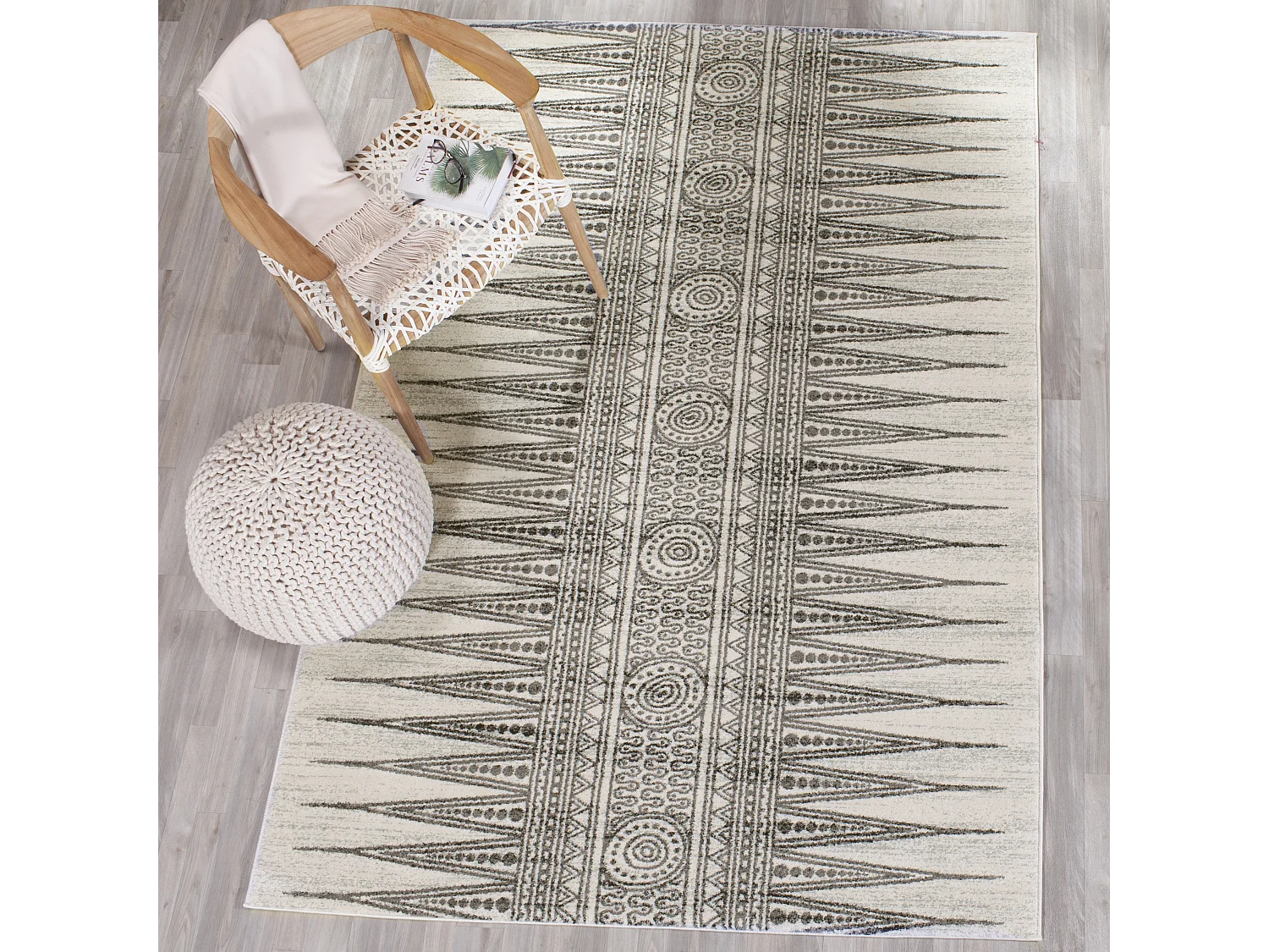 Tapis Neutre/Gris 122 X 183 cm - Gianna