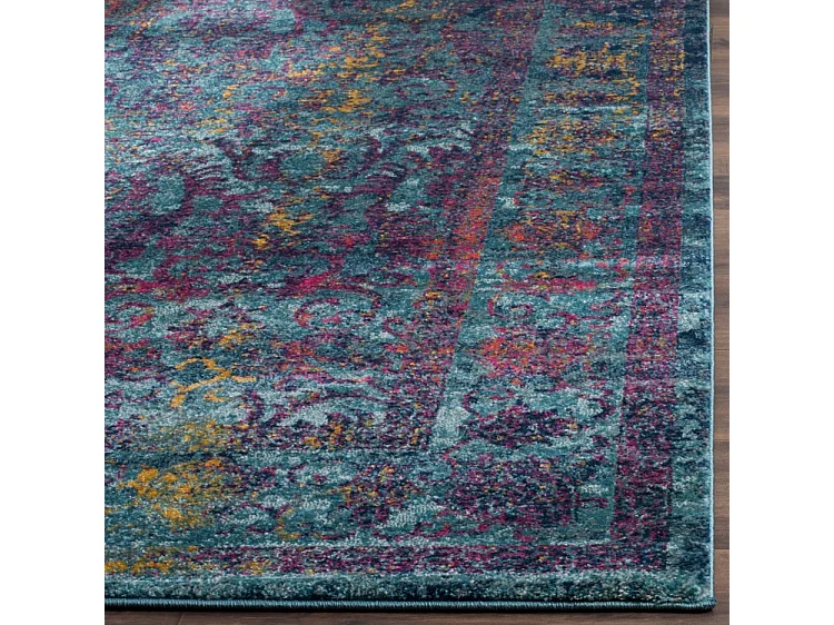 Tapis Bleu/Multicolore 91 X 152 cm - Melusine