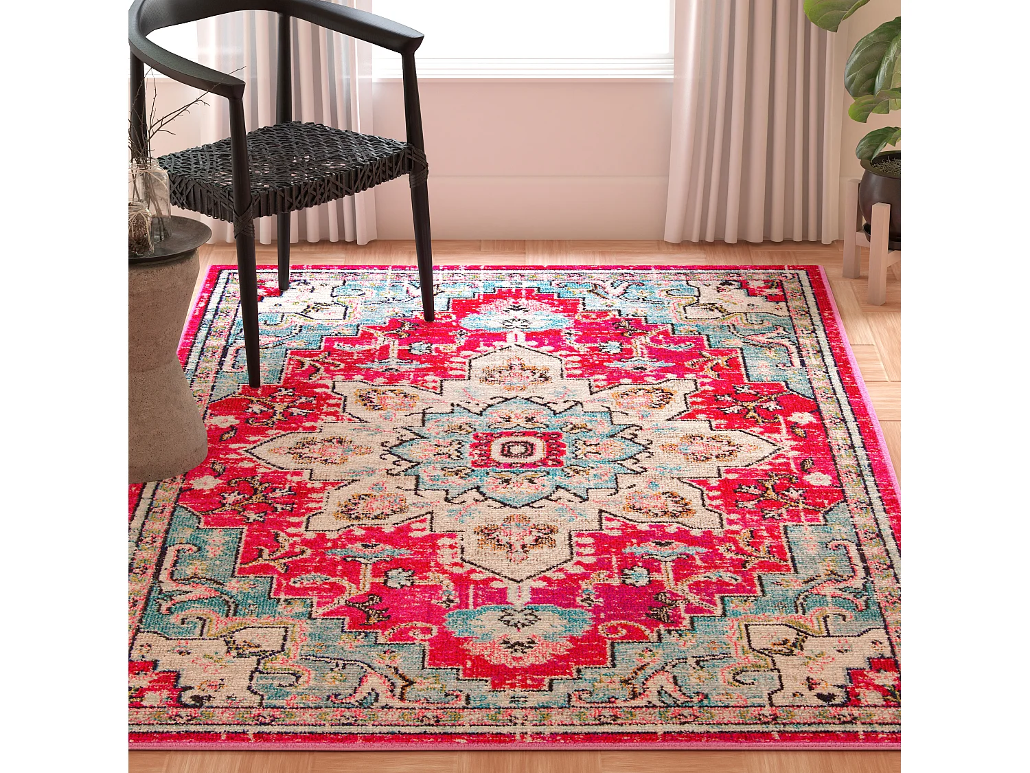 Tapis Fuchsia/Bleu 91 X 152 cm - Malaya