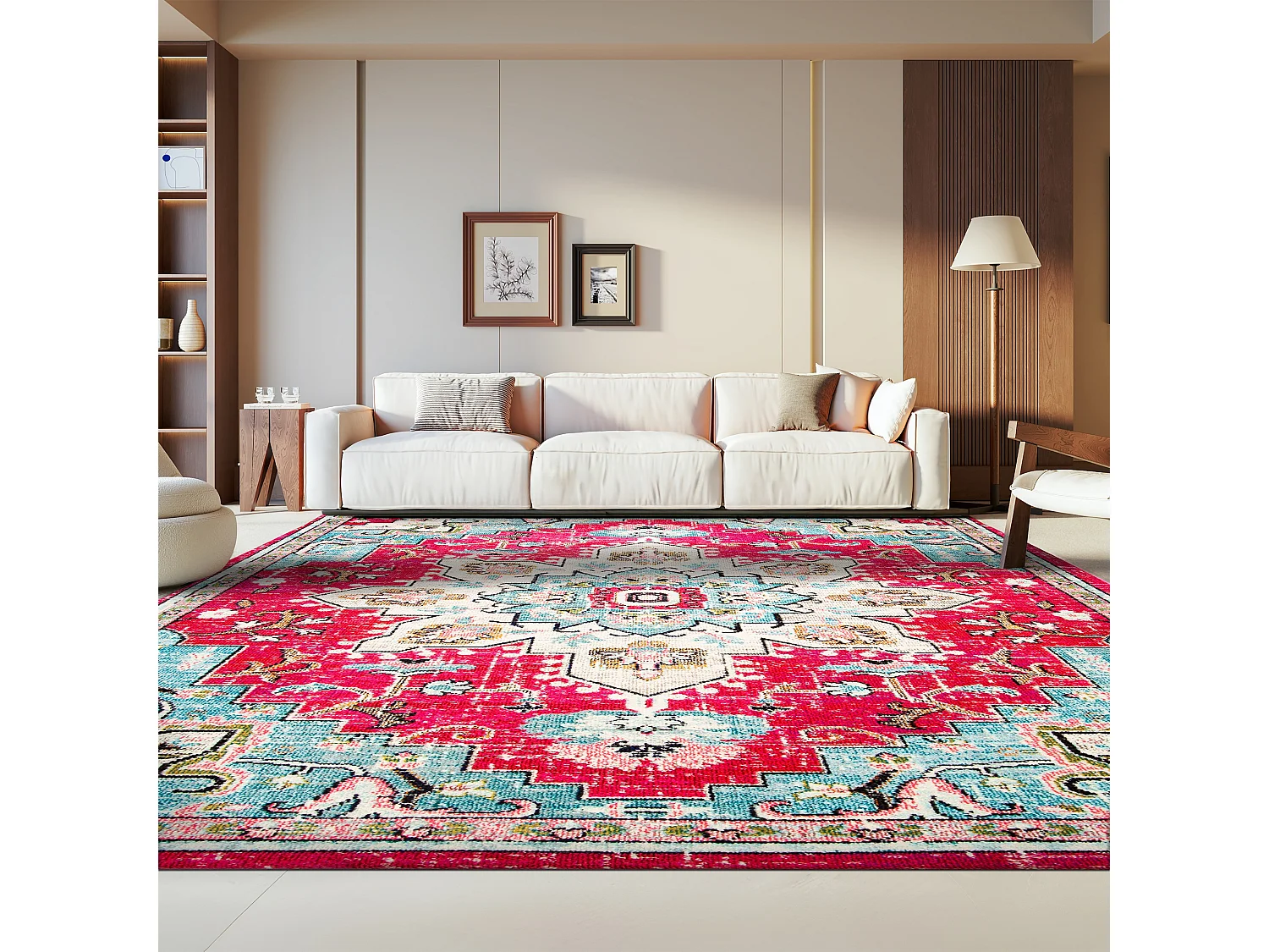 Tapis Fuchsia/Bleu 91 X 152 cm - Malaya