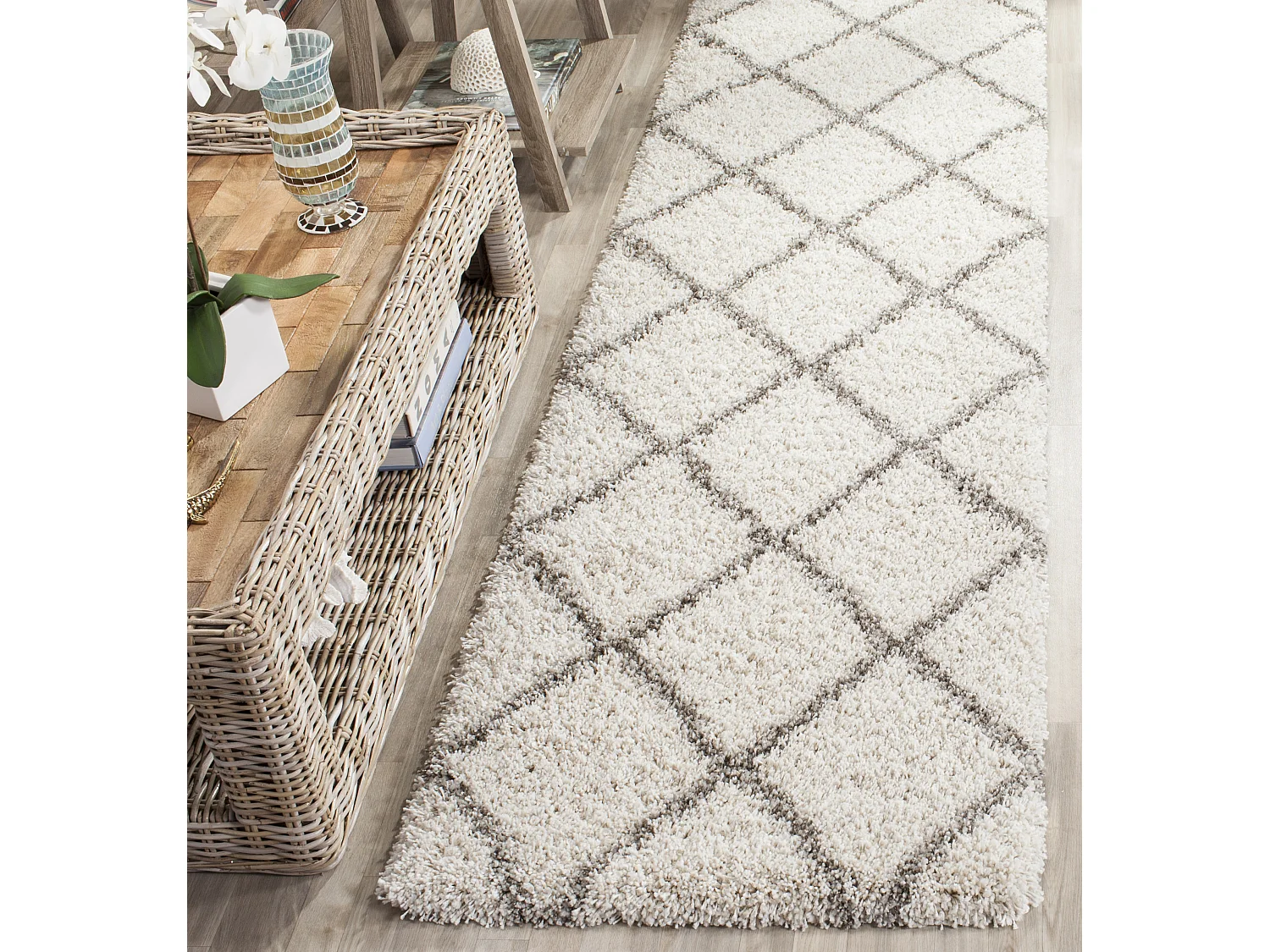 Tapis Ivoire/Gris 69 X 183 cm - Myla