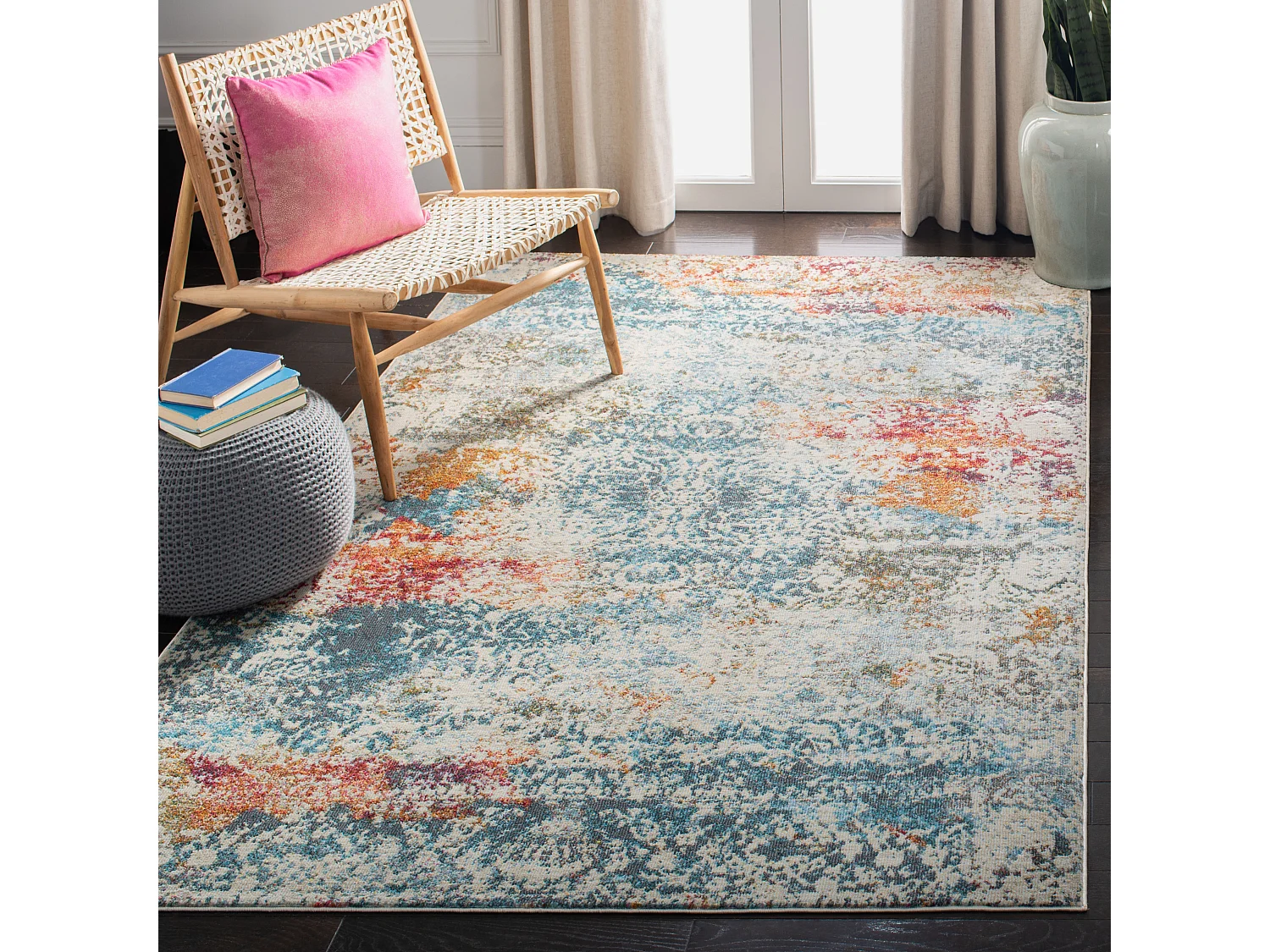 Tapis Neutre/Bleu 122 X 183 cm - Maria