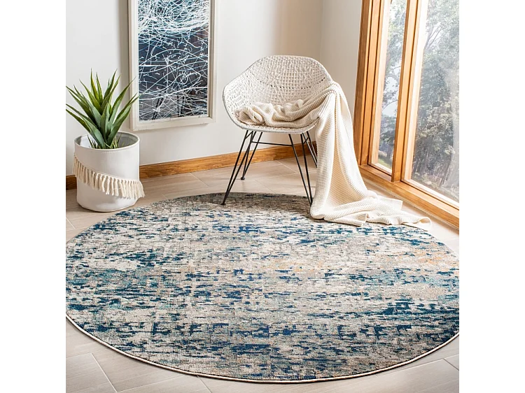 Tapis Gris/Bleu 122 X 122 cm - Manjor