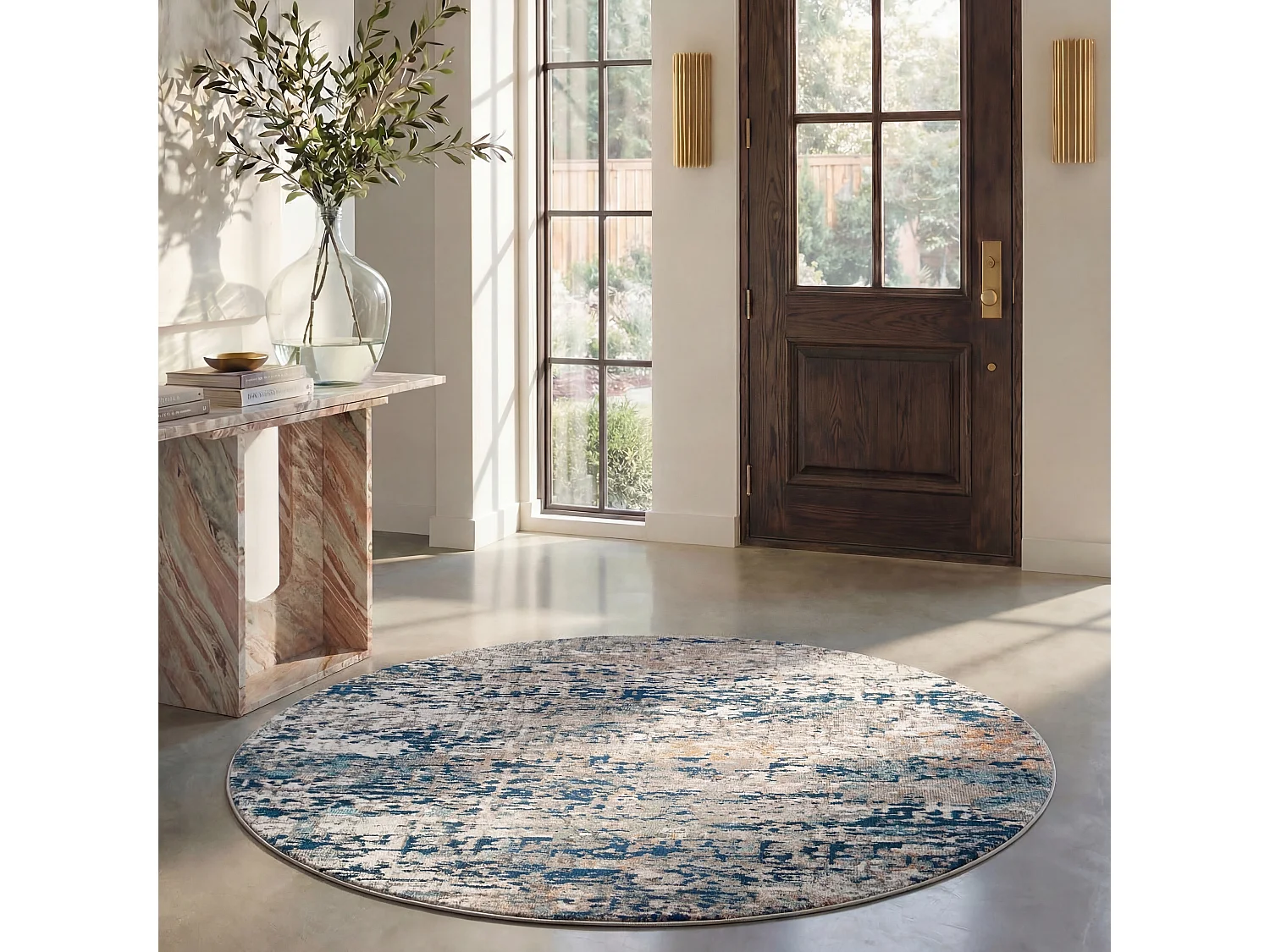 Tapis Gris/Bleu 122 X 122 cm - Manjor
