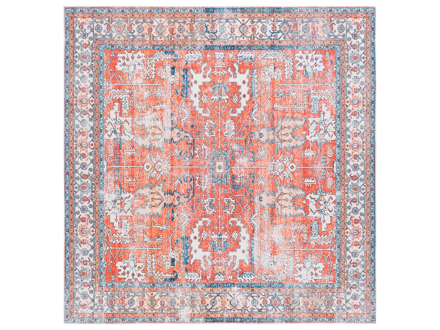 Tapis Rouille/Aqua 183 X 183 cm - Addilyn