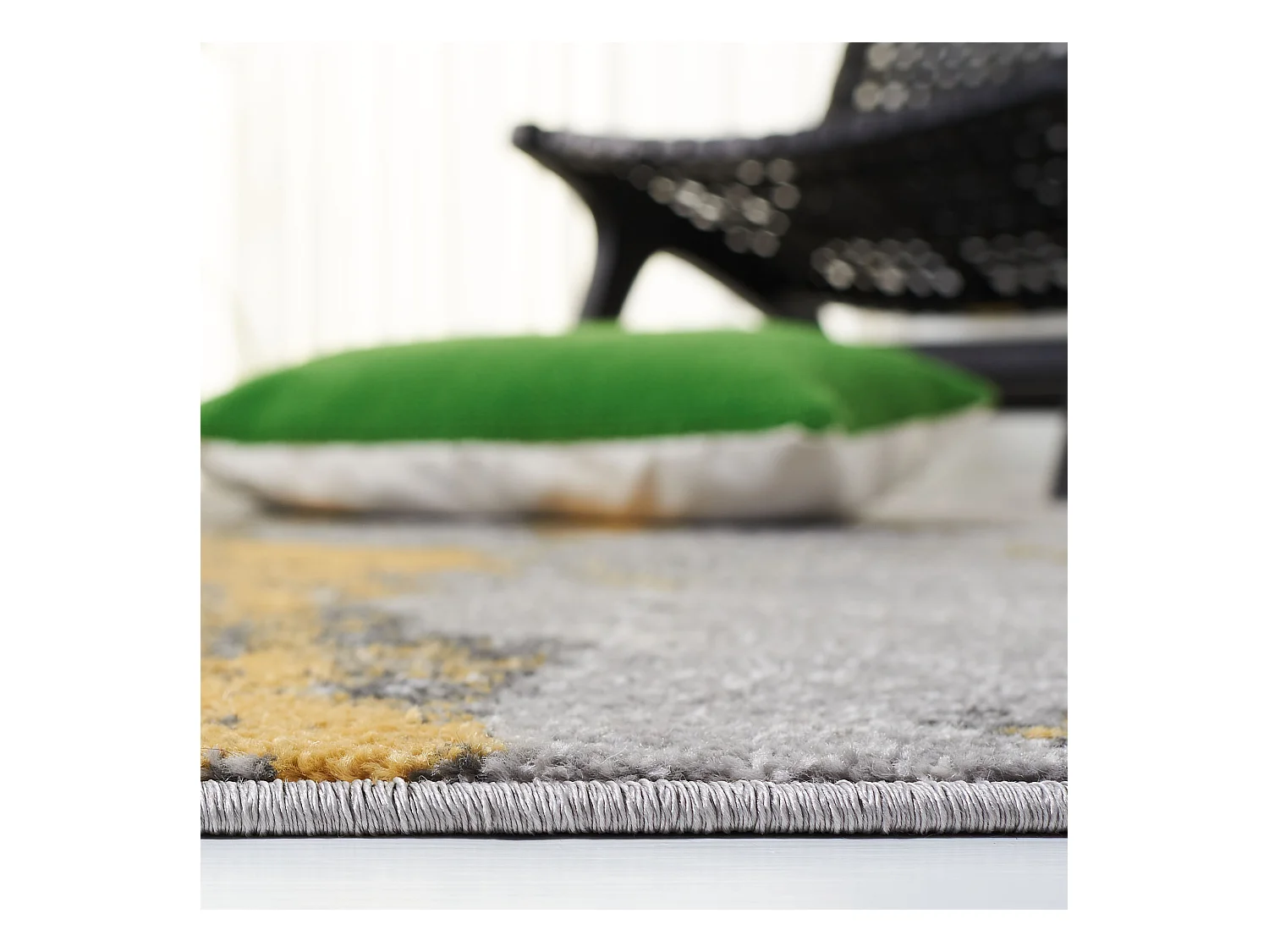 Tapis Gris/Jaune 122 X 122 cm - Evelyn