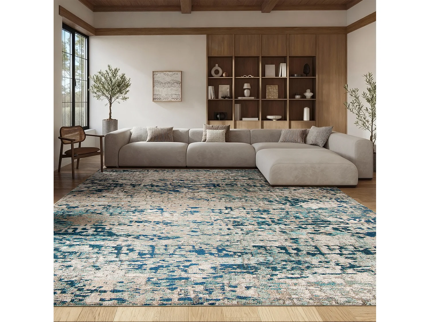 Tapis Gris/Bleu 183 X 274 cm - Manjor