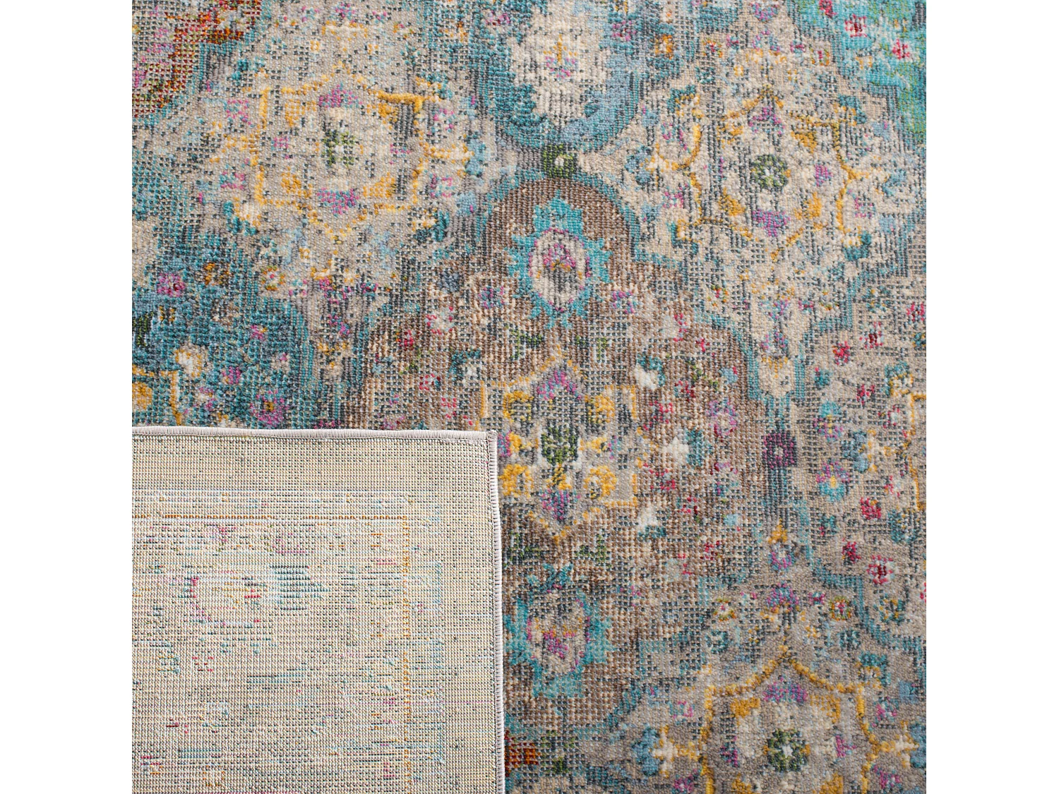 Tapis Neutre/Bleu 91 X 152 cm - Karsyn