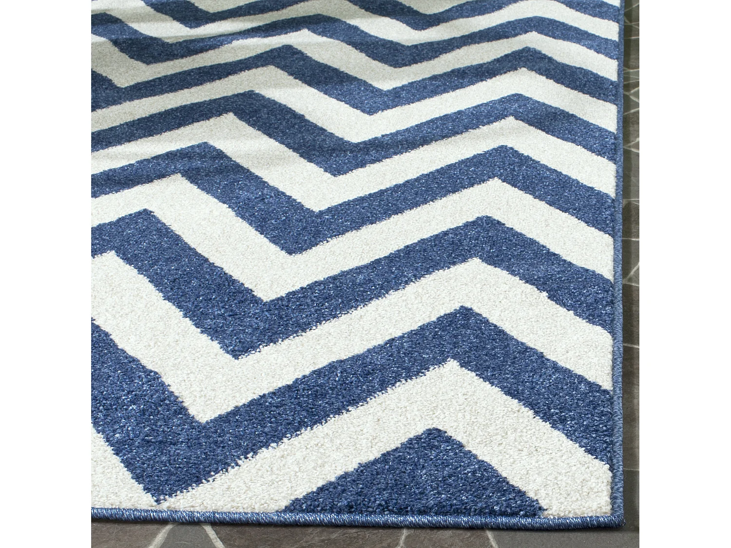 Tapis Bleu Marine/Neutre 91 X 152 cm - La Victoria