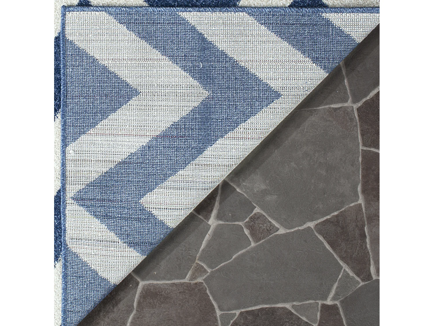 Tapis Bleu Marine/Neutre 91 X 152 cm - La Victoria