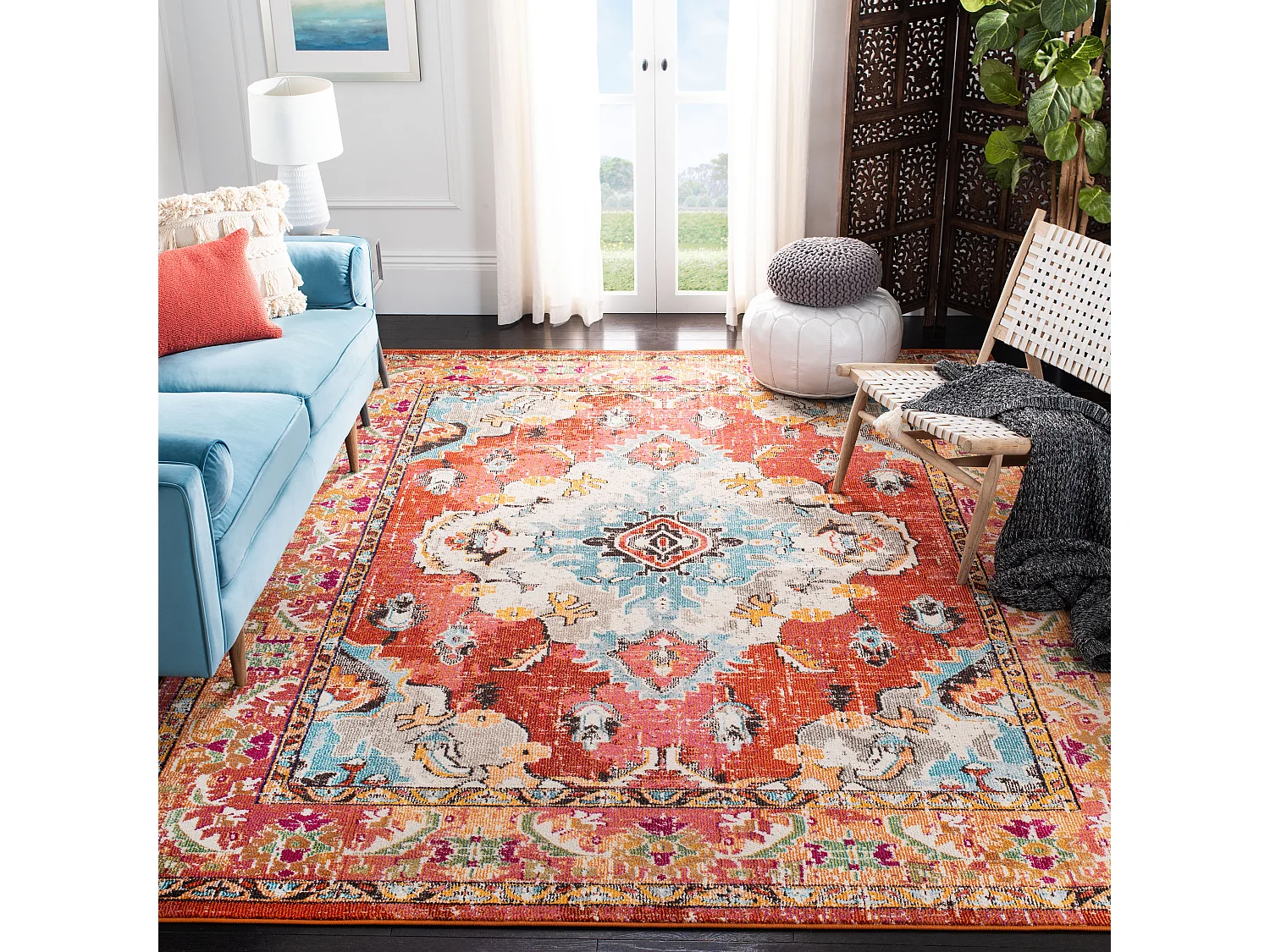 Tapis Orange/Bleu clair 244 X 305 cm - Milà