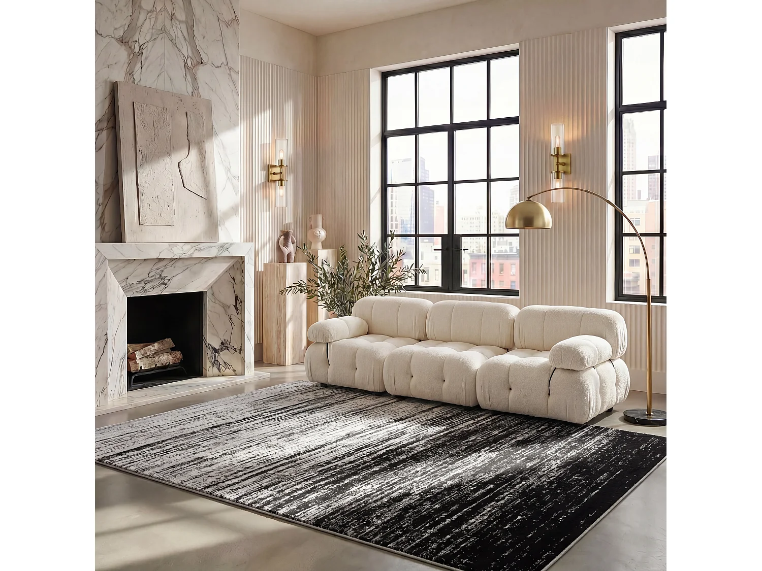 Tapis Gris/Noir 91 X 152 cm - Marius