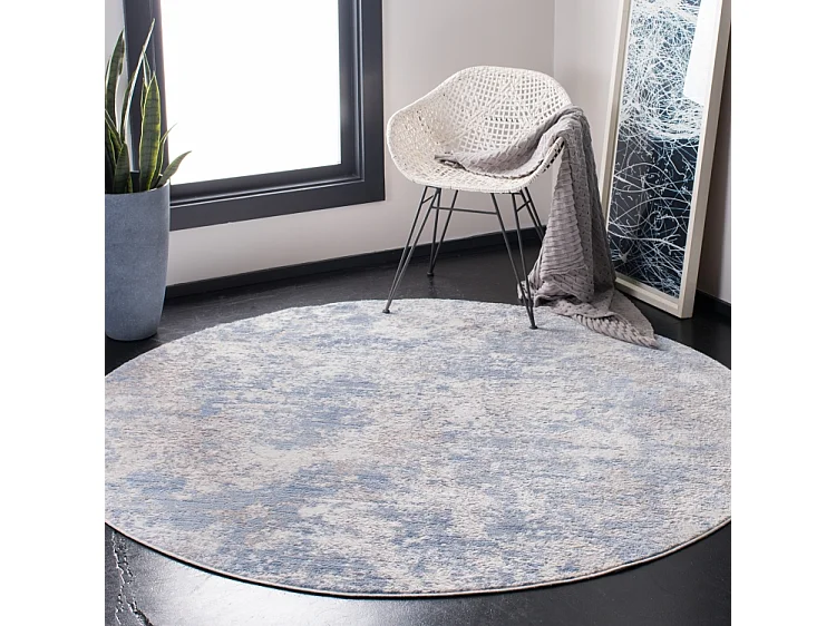 Tapis Gris/Bleu 91 X 91 cm - Rhiannon