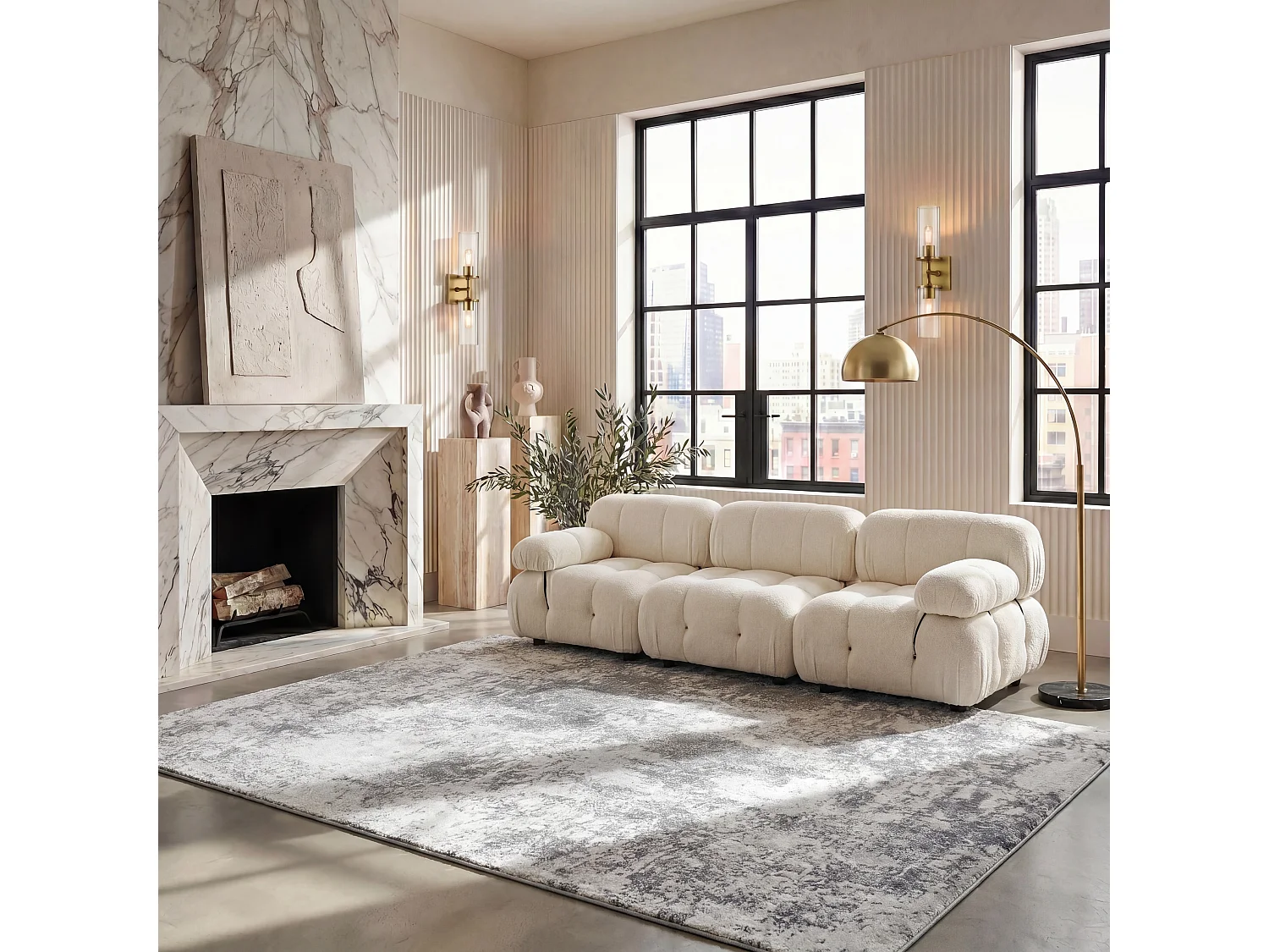 Tapis Neutre/Gris 160 X 229 cm - Jada