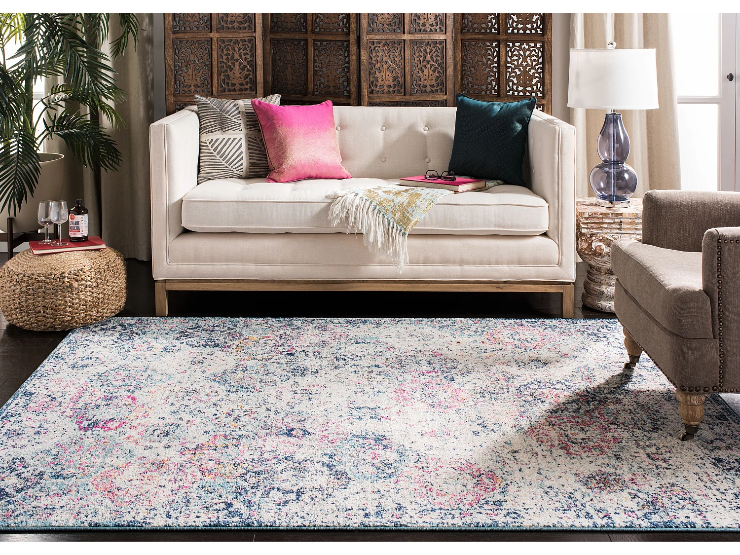 Tapis Bleu Marine/Bleu 201 X 279 cm - Mopani