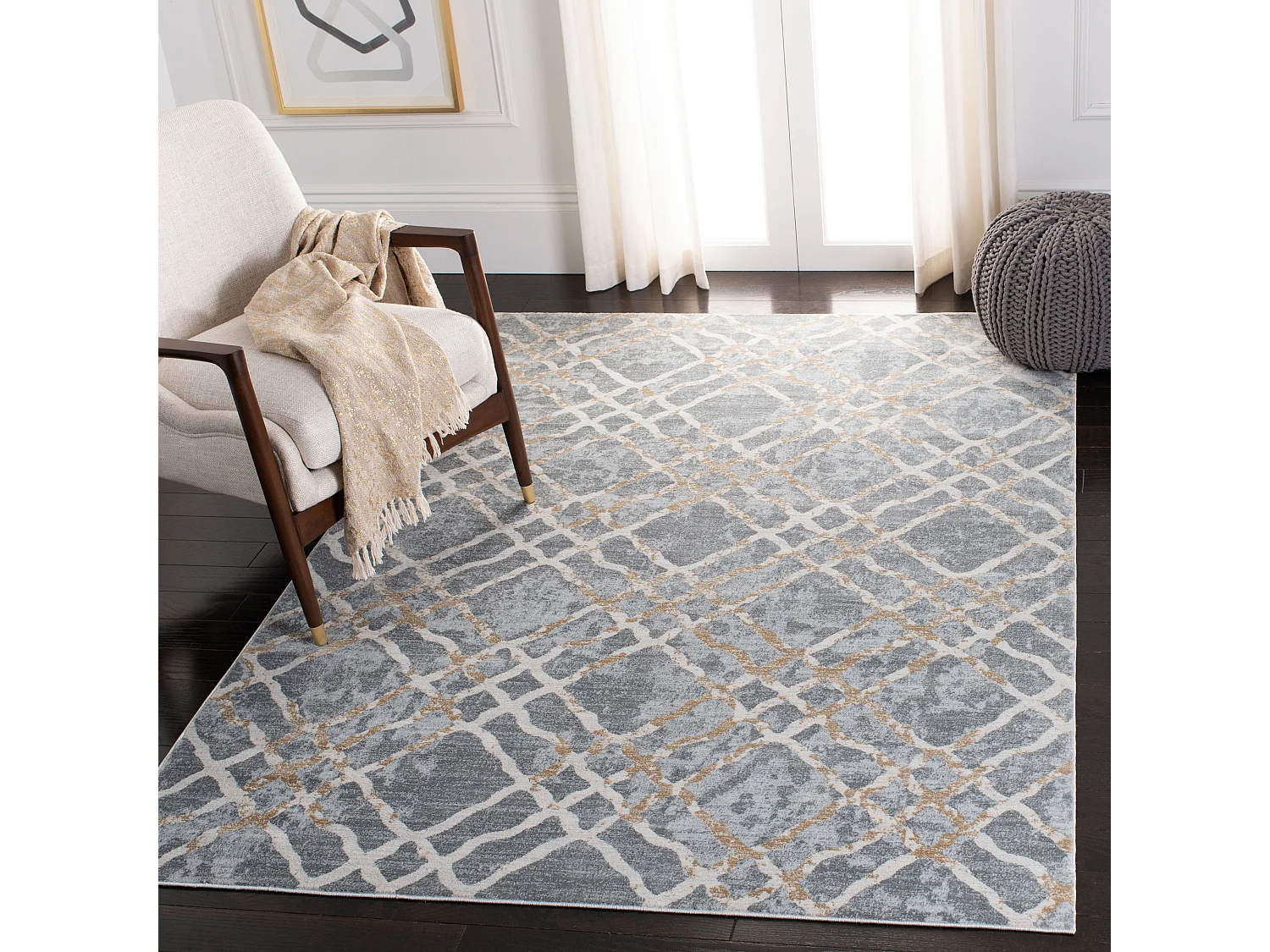 Tapis Gris/Neutre 122 X 183 cm - Sylvia