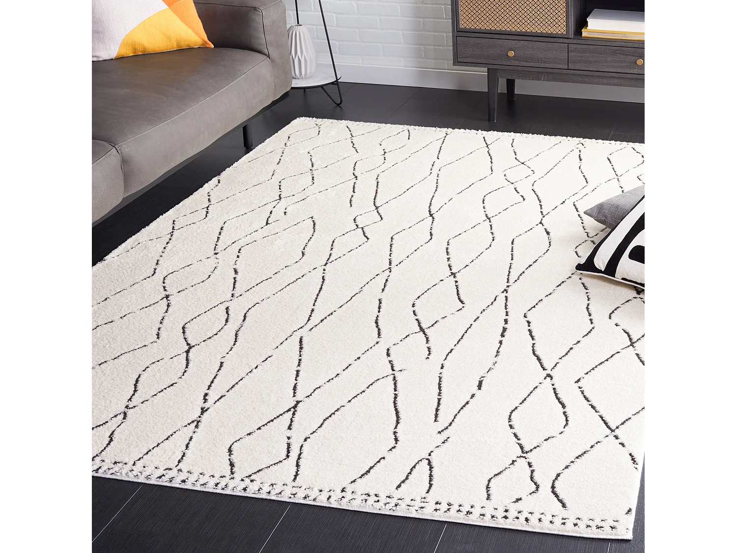 Tapis Ivoire/Noir 160 X 229 cm - Araminat