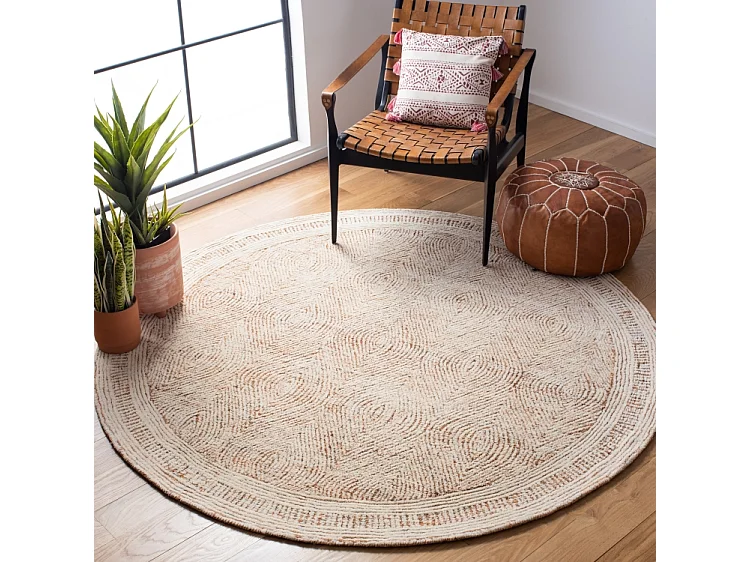 Tapis Ivoire/Rouille 122 X 122 cm - Alaska