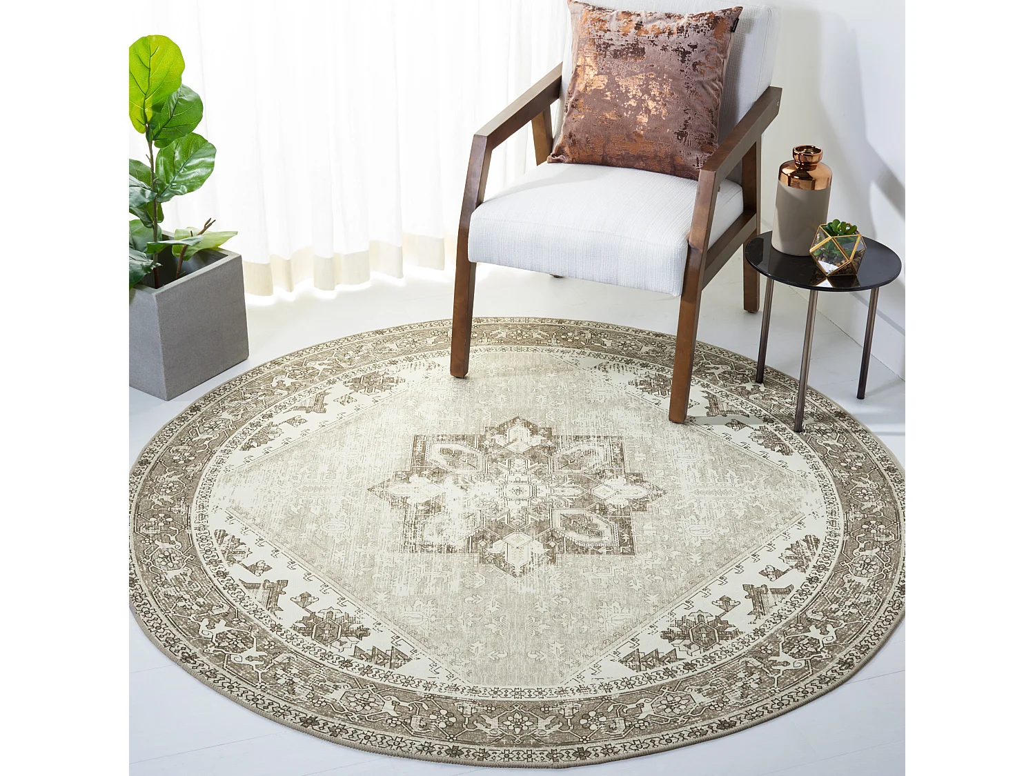 Tapis Sage/Ivoire 183 X 183 cm - Kushim