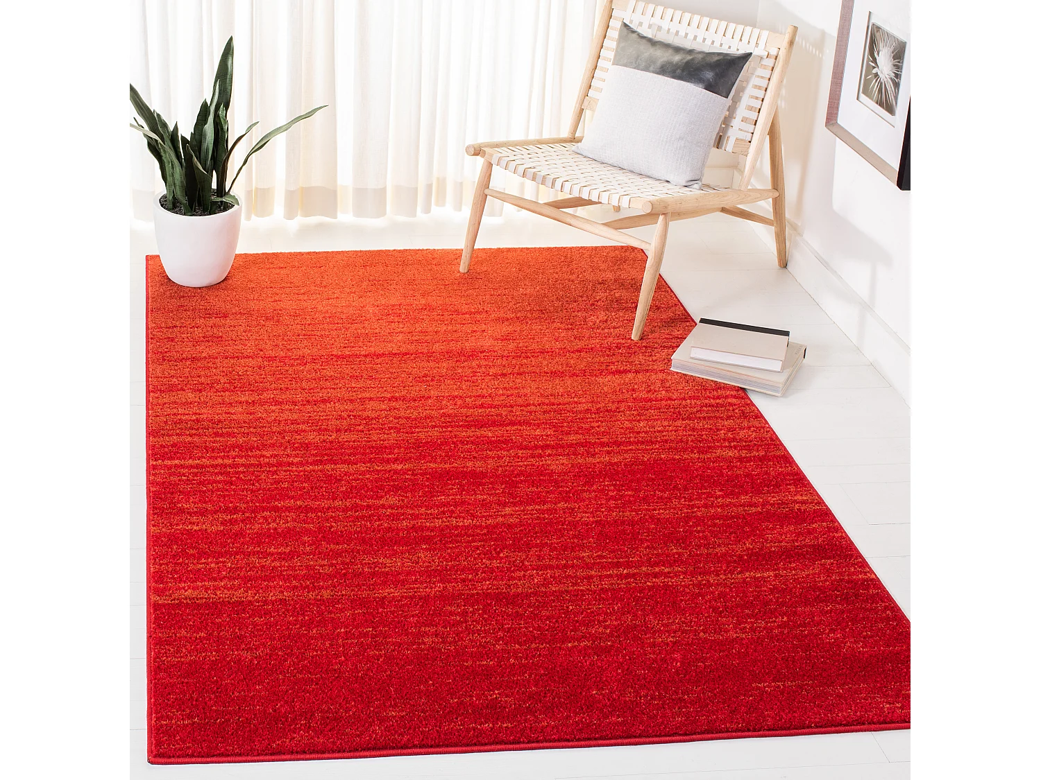 Tapis Rouge/Gris 135 x 196 cm - Marius