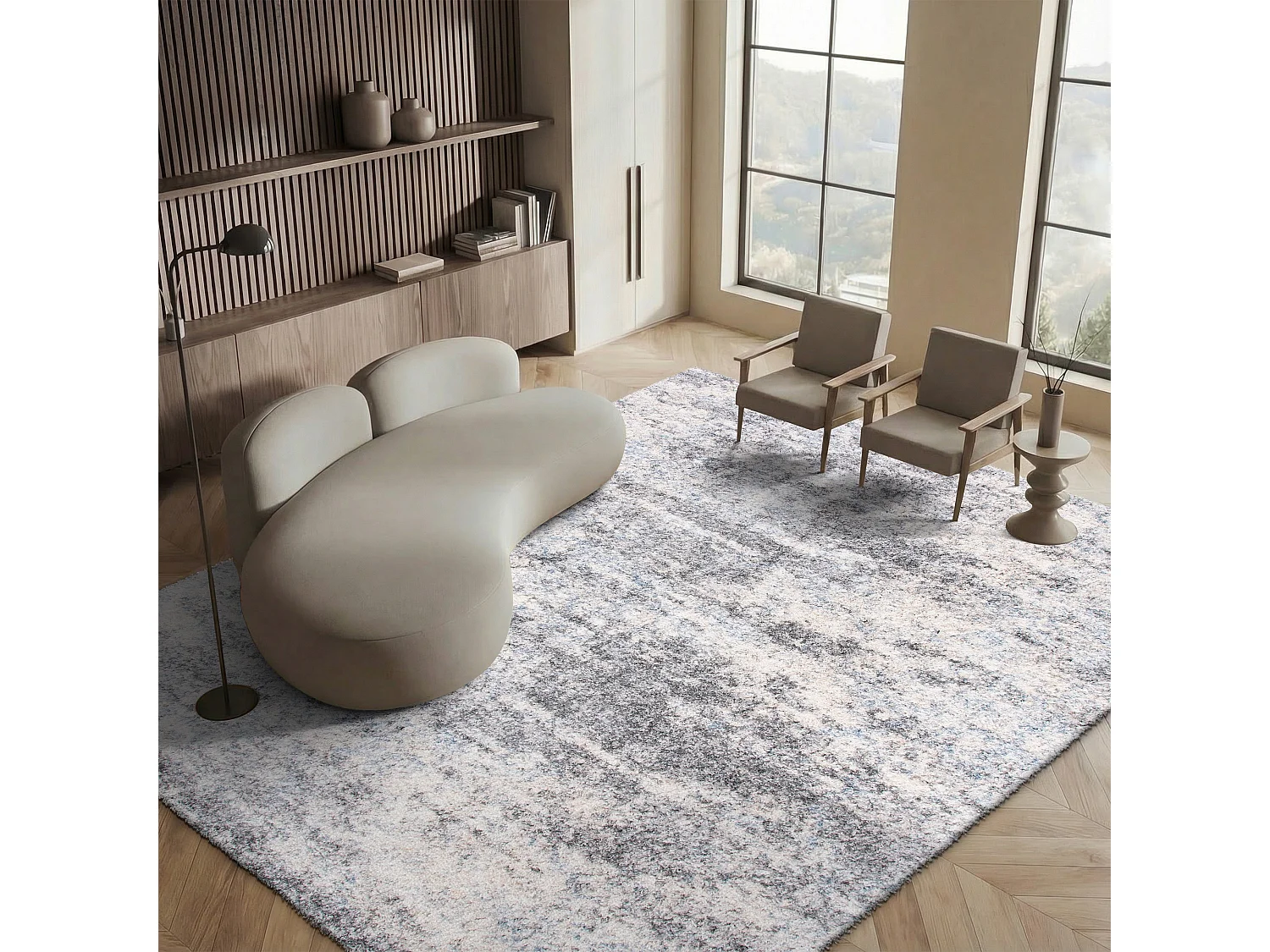 Tapis Gris Bleu/Crème 236 x 305 cm - Tiznit
